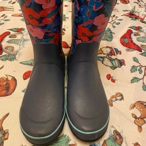 Bogs Kids Pansies Indigo Multicolored Pull On Rainboots Big Kid 6